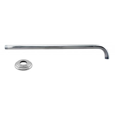 Westbrass 1/2" IPS x 19" IPS 90-Degree Rain Shower Arm with Flange, Polished Chrome D3703-1-26
